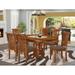 East West Furniture 7 Piece Dining Room Table Set- an Oval Kitchen Table and 6 Solid Chairs, Saddle Brown(Seat Type Options)