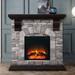 40 In.Freeing Electric Fireplace with stone mantel - L X D X H(Inch):40*12*39.2