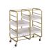 ACME Vorrik Serving Cart in Gold & White-Washed