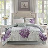 Madison Park Essentials Caldwell Purple Comforter Set with Cotton Bed Sheets