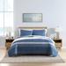 Nautica Coveside Cotton Reversible Blue Quilt Set