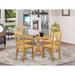 East West Furniture 5 Piece Kitchen Table Set- a Round Dining Table and 4 Dining Room Chairs, (Finish & Seat Options)