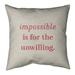 Quotes Handwritten Impossible Quote Pillow-Faux Linen