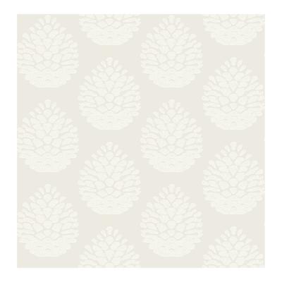 Chesapeake Totem Eggshell Pinecone Wallpaper - 20.5 x 396 x 0.025