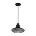 Blue Harbor 1-Light Large Pendant Fixture - Gloss Black Finish with Silver and Textured Black Accents - Gloss Black / Silver
