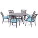 Hanover Traditions 7-Piece Dining Set in Blue with Six Dining Chairs and a 60 In. Cast-top Table