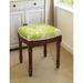 Chartreuse Magnolia Vanity Stool with wood stained finish