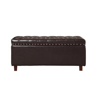Must Have Bonded Leather Storage, Leather Storage Ottoman Bench Black And White