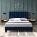 Picket House Furnishings Colbie Upholstered Queen Platform Bed with Nightstands in Navy