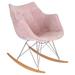 Willow Velvet Rocking Armchair with Eiffel Base by LeisureMod