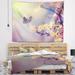 Designart 'Vintage Butterfly with Flowers' Floral Wall Tapestry