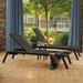 Oxford Garden Eiland 3-Piece Carbon Ninja Chaise Lounge and End Table Set