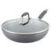 Anolon Advanced Hard Anodized Nonstick Ultimate Pan with Lid, 12-Inch, Gray