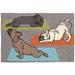 Liora Manne Frontporch Yoga Dogs Indoor/Outdoor Rug - 2'6" x 4'