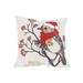 Merry Christmas Bird Crewel Embroidered Pillow 14 by 14-Inch