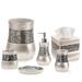 Creative Scents Crackled Glass Silver Bathroom Accessories Set of 6 - 6 Piece