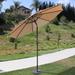 Davee Furniture 9ft Round Outdoor Market Patio Umbrella with Tilt, Easy Crank Lift, Tan color