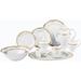 Lorenzo Catherine Porcelain 57 pc Dinnerware Set (Gold Border)