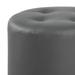 Round Leatherette Swivel Ottoman with Tufted Seat, Gray and Black