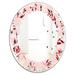 Designart 'Bright Eucalyptus Floral Pattern II' Printed Cottage Round or Oval Wall Mirror - Leaves