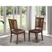 East West Furniture Dudley Dining Room Chairs - Slat Back Chairs, Set of 2, Mahogany (Seat Options)