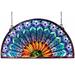 Chloe Peacock Design Half Round Stained Glass Window Panel