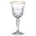 Lorren Home Trends Siena Collection Crystal Wine Glasses with Gold Band Design (Set of 4)