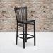 School House Back Metal Restaurant Barstool - 17.25"W x 19.5"D x 41.75"H - 17.25"W x 19.5"D x 41.75"H