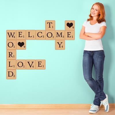 Walplus Scrabble Designed Puzzle Wall Sticker DIY Nursery Decor Decal