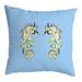 Betsy's Seahorses Light Blue Background Noncorded Pillow 18x18