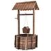 Outdoor Wooden Wishing Well Planter with Hanging Bucket