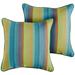 Sunbrella Blue Stripe Indoor/Outdoor Corded Throw Pillow, Set of 2