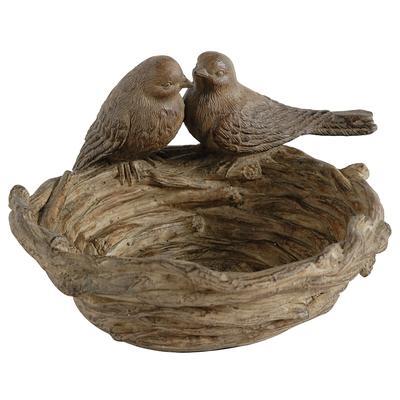 Brown Resin Bird Nest Decor