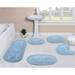 Double Ruffle Collection 100% Cotton Non-Slip Bathroom Rug Set, Machine Washable Bath Rug, 5 Piece Bath Mat Set with Contour