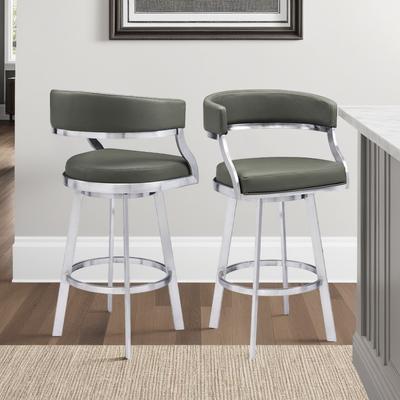 Saturn Faux Leather and Metal Swivel Counter or Bar Stool