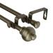 InStyleDesign Antique Gold Bottom Adjustable Double Curtain Rod