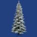 7.5' Pre-Lit Flocked Layered Utica Fir Slim Christmas Tree - Multi LED Lights