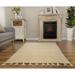 Handloom Beige Cotton Chenille Rug with Tassels