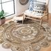 Sevita Organic Jute Medallion Area Rug, Bleach and Natural