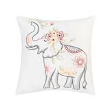 Tropical Elephant Indoor / Outdoor Embroidered Decorative Accent Throw Pillow