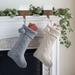 SAFAVIEH Holiday Nutmeg Hanging Knit Pom-Pom Stocking (Set of 2) - 11" W x 19" L