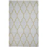 One of a Kind Hand-Tufted Modern & Contemporary 5' x 8' Trellis Wool Grey Rug - 4'11"x7'10"