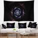 Designart 'Blue Fractal Flower with Purple Flame' Floral Wall Tapestry