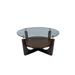 Four-Points Round Glass Top Cocktail Table - 38x38x17"h