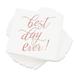 Blue Panda "Best Day Ever" Cocktail Napkins (50 Pack) 5 x 5 Inches, Rose Gold