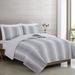 Luxurious Striped Microfiber Quilt Set With Shams