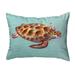 Green Sea Turtle - Teal Small No-Cord Pillow 11x14