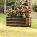 Brown Metal Rectangular Garden Bed Planter - 32" W x 11.8" D x 11.8" H