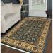 Noori Rug Turkish-Knotted Debrah Teal Blue/Ivory Rug - 4'2" x 5'9"