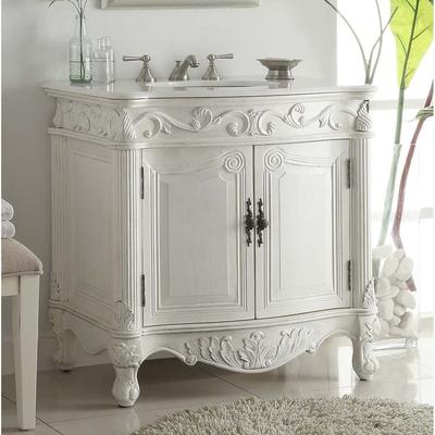 32" Benton Collection Fiesta Antique Style White Bathroom Vanity